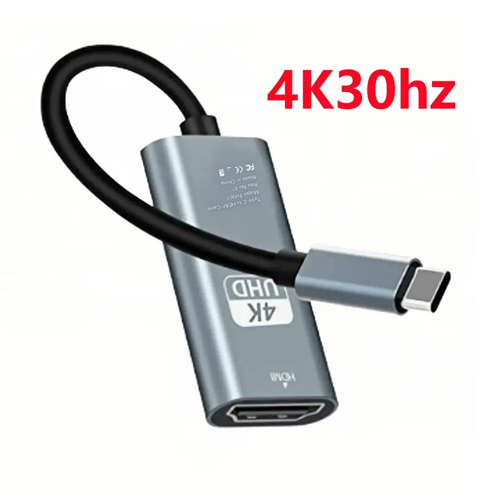 4K 60Hz USB C zu HDMI Adapter USB 3.1 HUB HDTV Konverterkabel Laptop PC