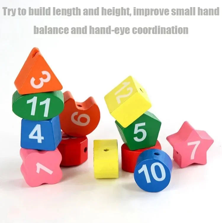 Montessori Lernspielzeug Holz Puzzleuhr Zahlenblöcke