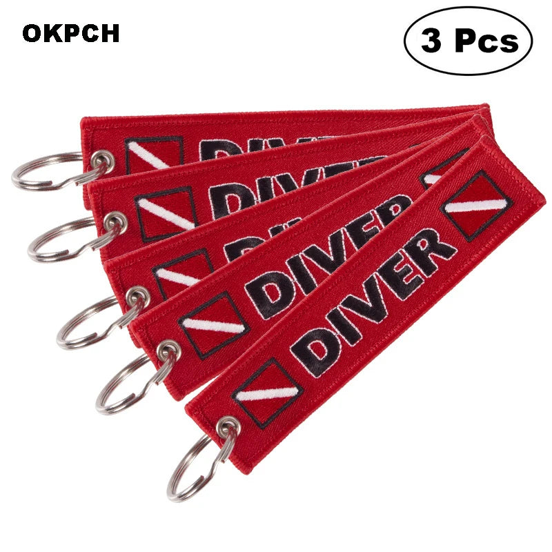 3-teiliges Schlüsselanhänger Set Bestickte Metallanhänger für Autos Motorräder