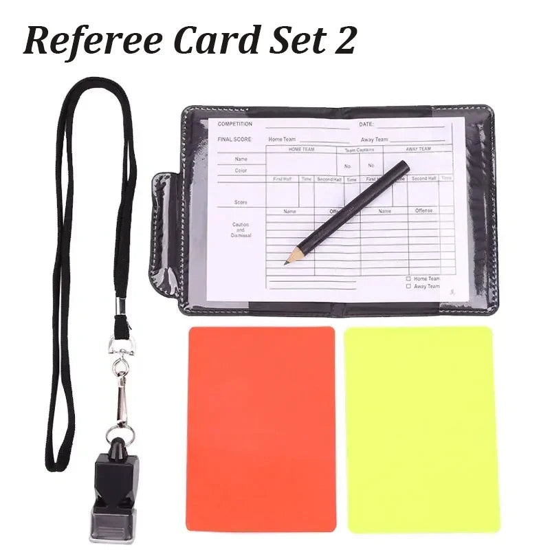 Schiedsrichter Set mit Warnkarten Pfeife und Notizbuch für Fußball