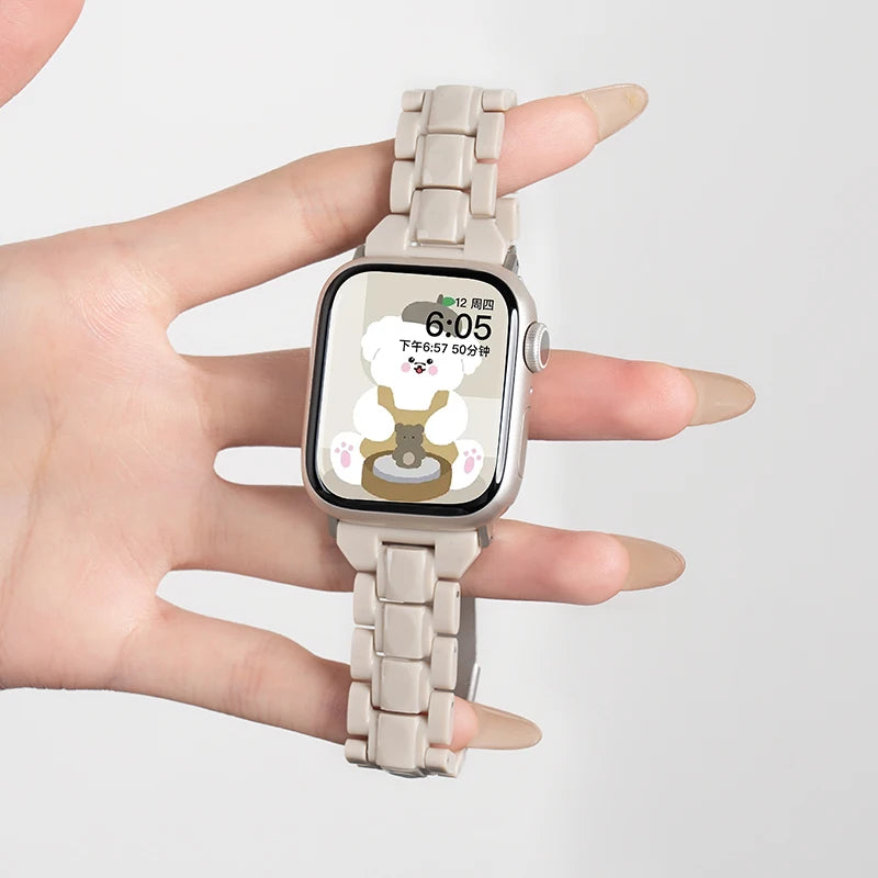 Transparentes Acryl-Uhrenarmband mit Faltschließe für Smartwatches