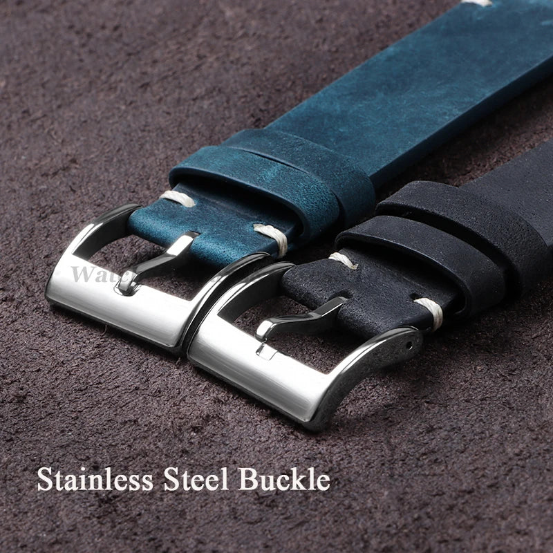 Hochwertiges Leder Uhrenarmband Braun Vintage für Uhren 18-22mm