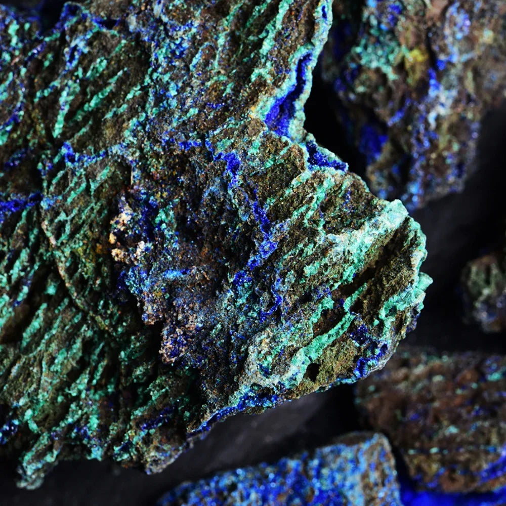 Natürlicher Azurit-Malachit Geode Kristall – Heilstein Deko Sammlerstück