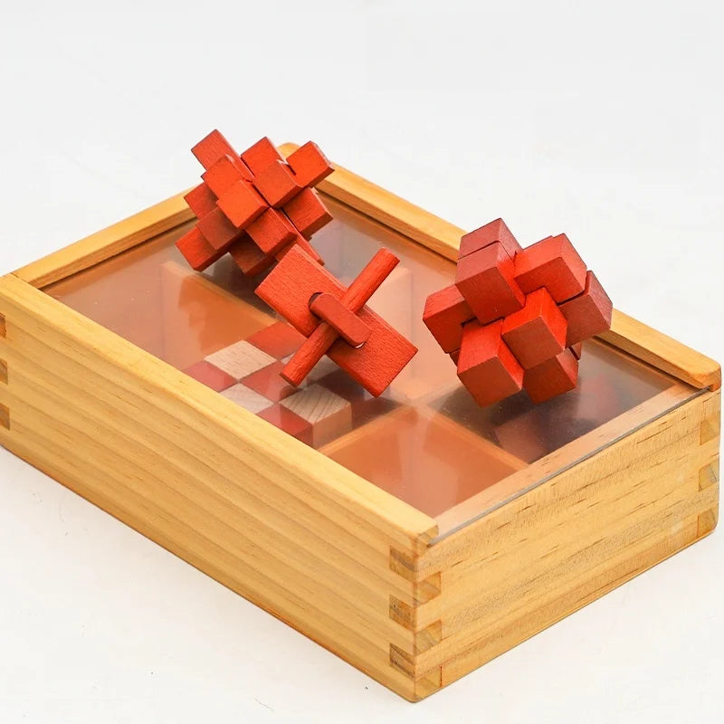 Holz IQ Puzzle Kong Ming Lock Lernspiel für Kinder und Erwachsene