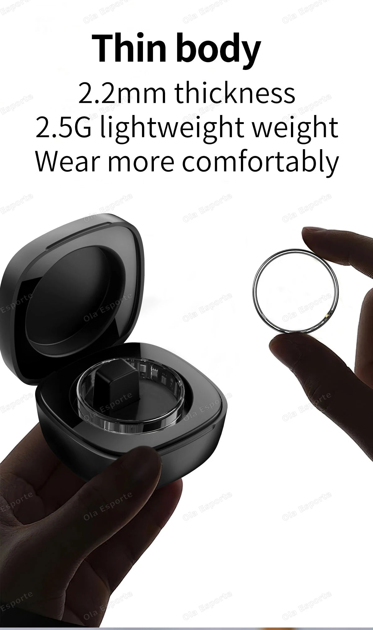 Wasserdichter Smart Ring mit Herzfrequenz und Blutdruck Sensor