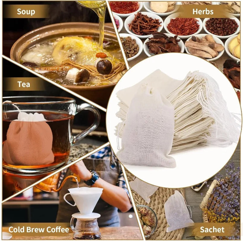 Baumwollbeutel mit Kordelzug als wiederverwendbares Filtertuch