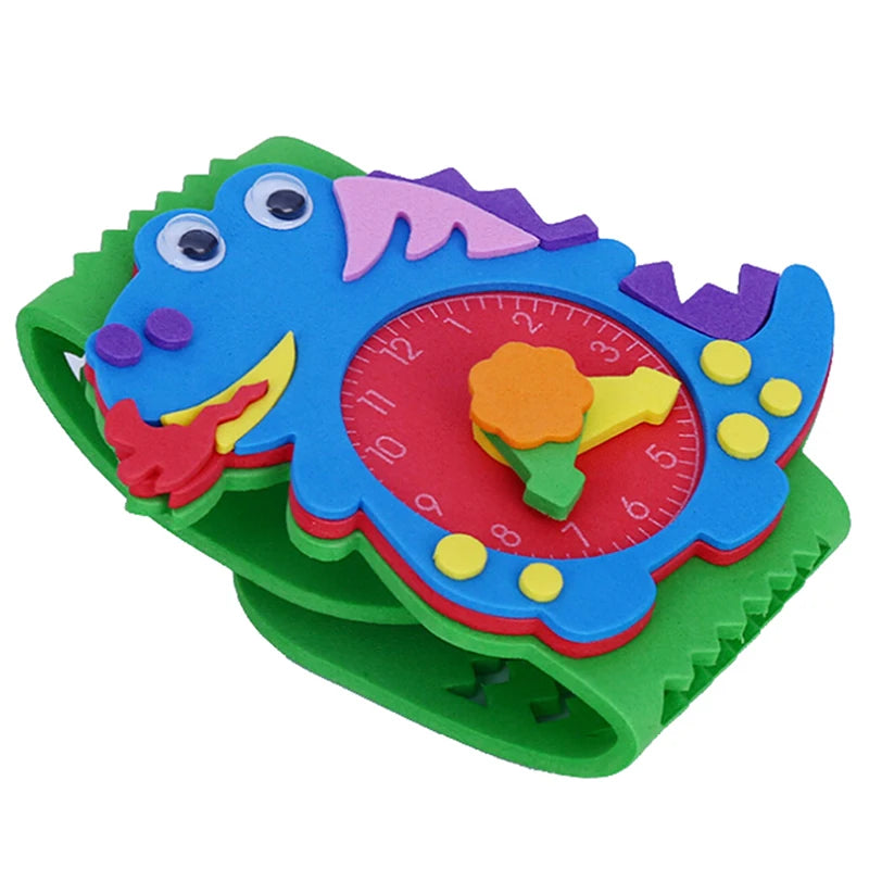 Kreatives DIY EVA Schaum Uhren Bastelset für Kinder - Tier - Kunst Handwerk