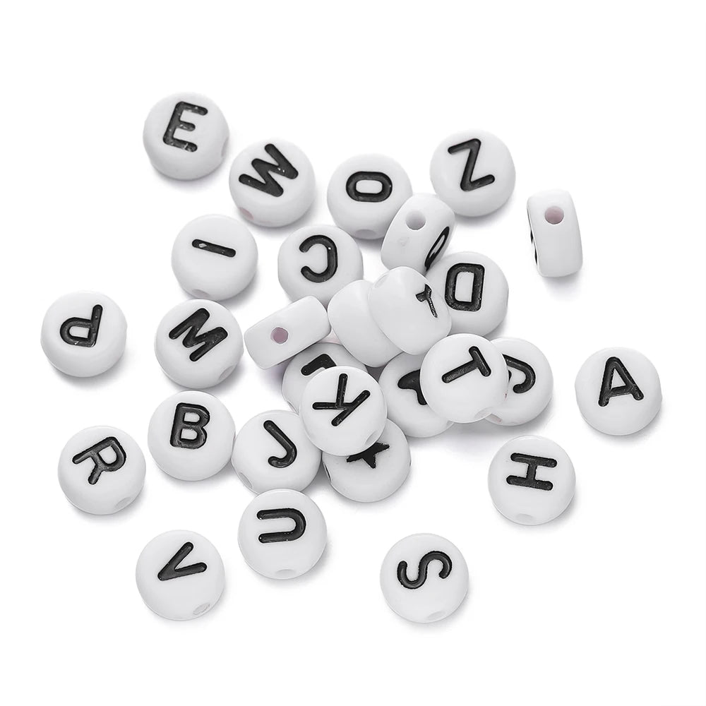 1400 Acryl Buchstabenperlen A-Z 7mm DIY Schmuckherstellung Zubehör