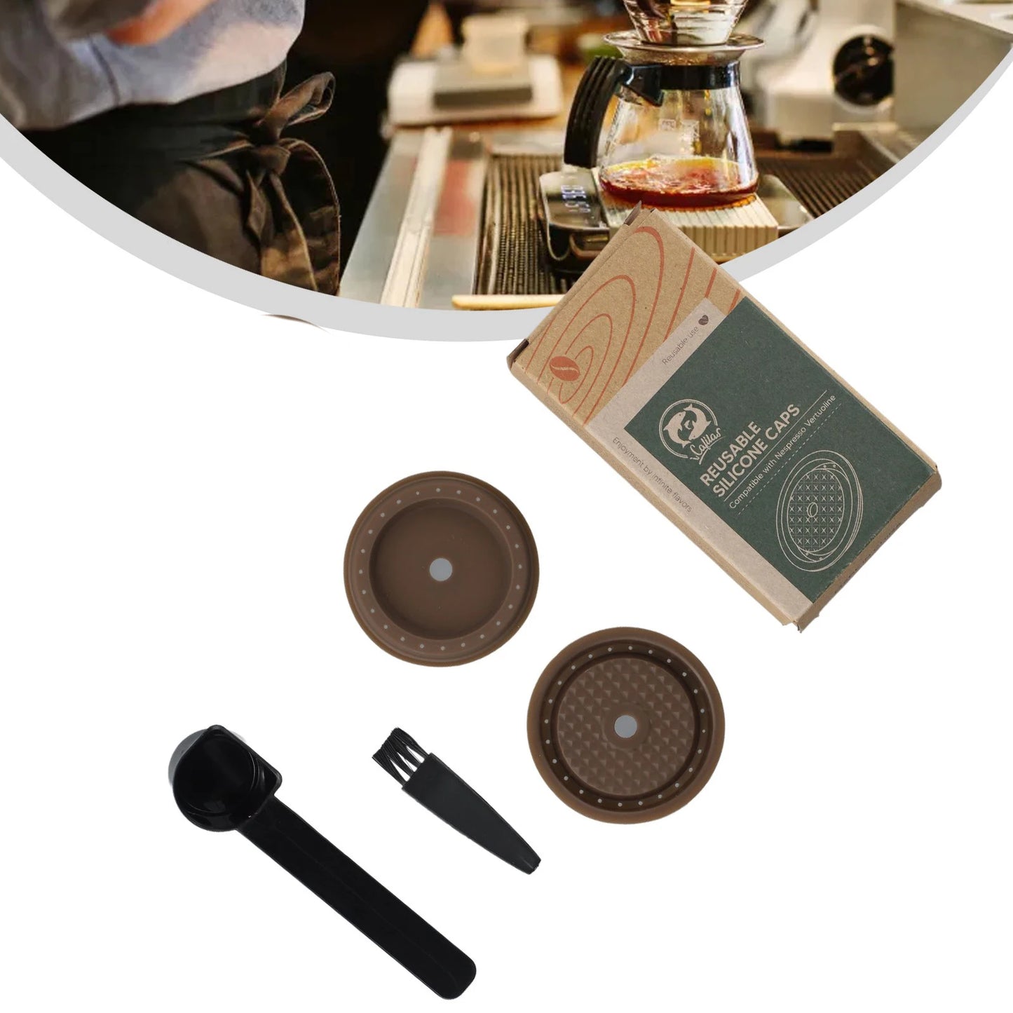 Wiederverwendbare Vertuo Silikon Kappendeckel für Nespresso Kapseln