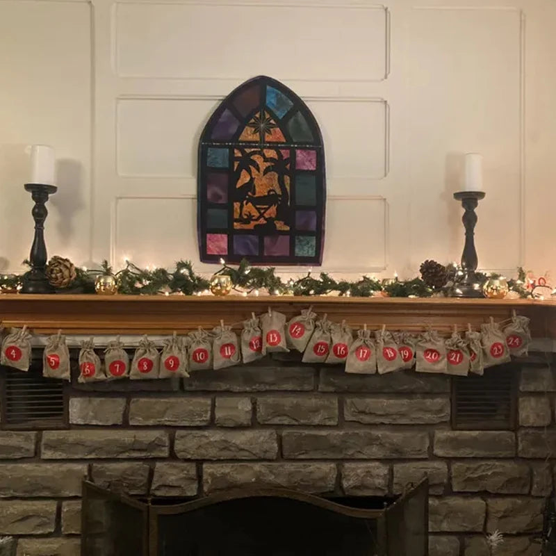 24-teiliges Adventskalender-Set mit Geschenkbox für festliche Dekoration