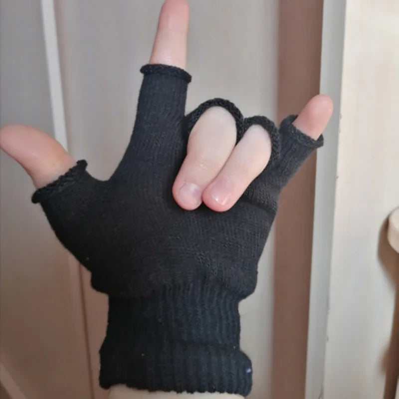 Warme Halbfinger Strickhandschuhe Unisex für Sport und Alltag