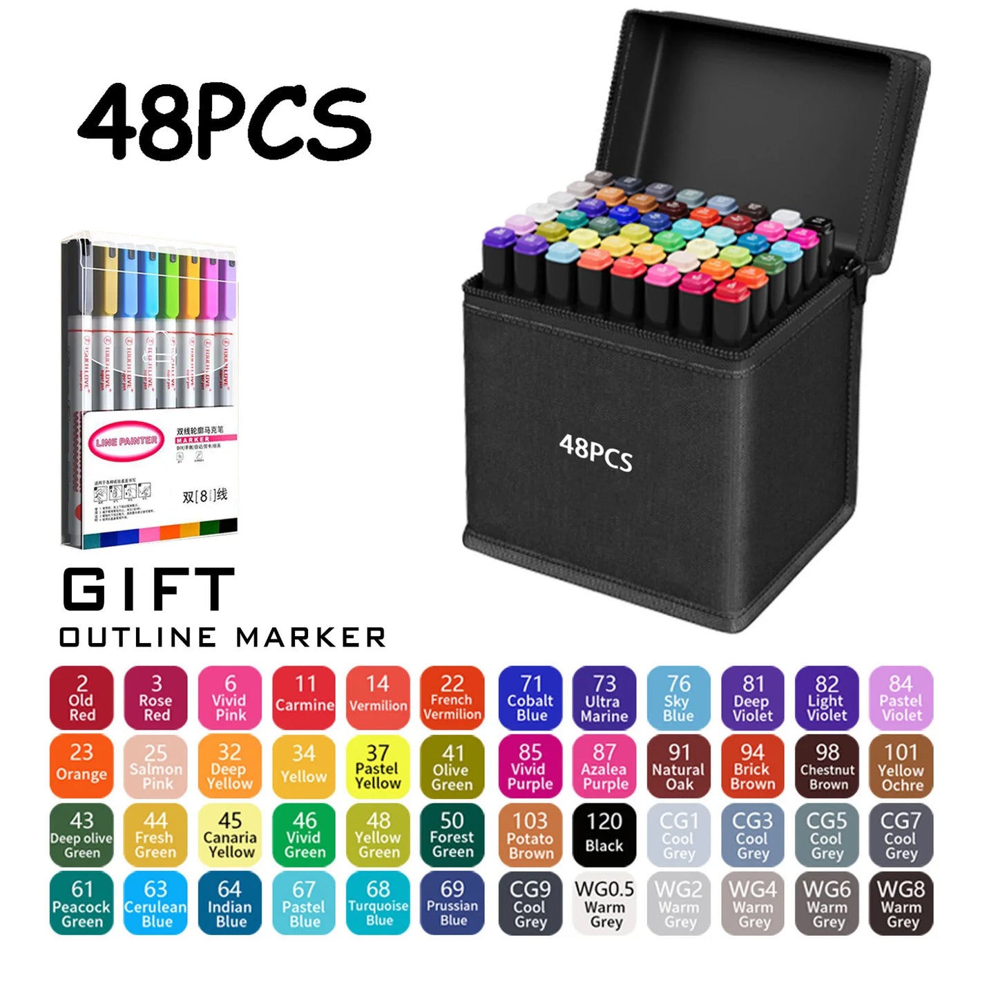 Doppelspitze Permanent Art Marker Set – 120 Farben für Zeichenkunst