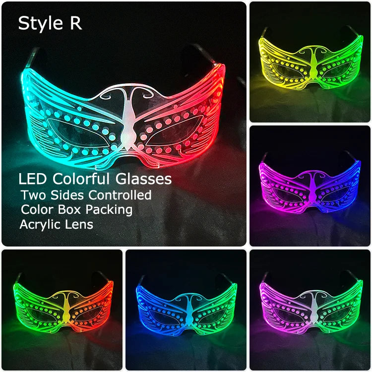 Leuchtende LED Partybrille aus Acryl mit Farbwechsel für Feste