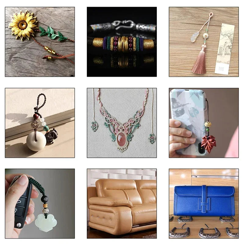 Flacher gewachster Polyesterfaden zum Nähen und Basteln