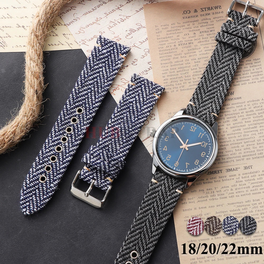 Vintage Quick Release Nylon Uhrenarmband 18 20 22mm f. Smartwatch Uhr