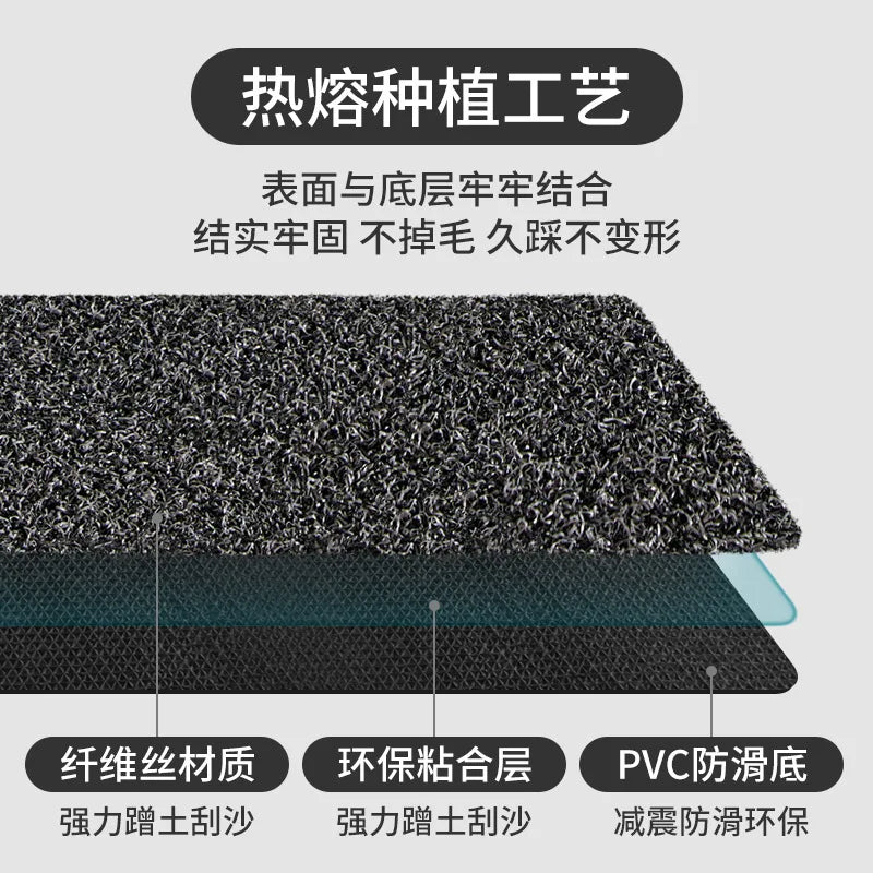 Kokos-Fußmatte Schlamm Staub, rutschfest, Innen und Außen, zuschneidbar