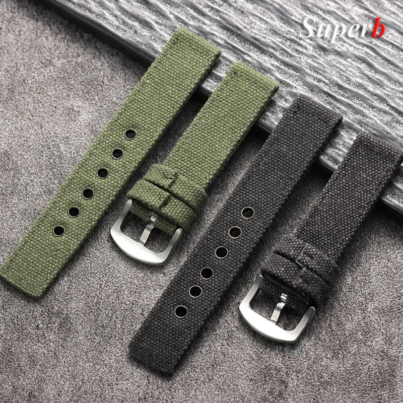 Nylon Uhrenarmband 20 22 24mm Sport Militär Stil – für Smartwatch u. Uhr