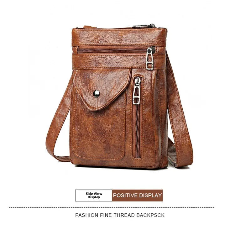 Modische Umhängetasche aus weichem Leder für Damen Handytasche