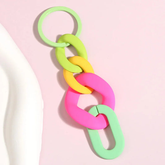 Bunte Acryl Schlüsselanhänger mit O-förmiger Schnalle – Trendiges Accessoire