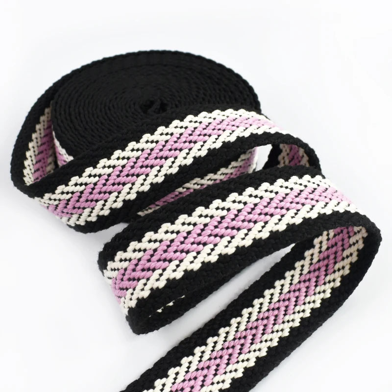 Farbig gestreiftes Baumwollgurtband 38 mm 2,5 mm dick vielseitig einsetzbar