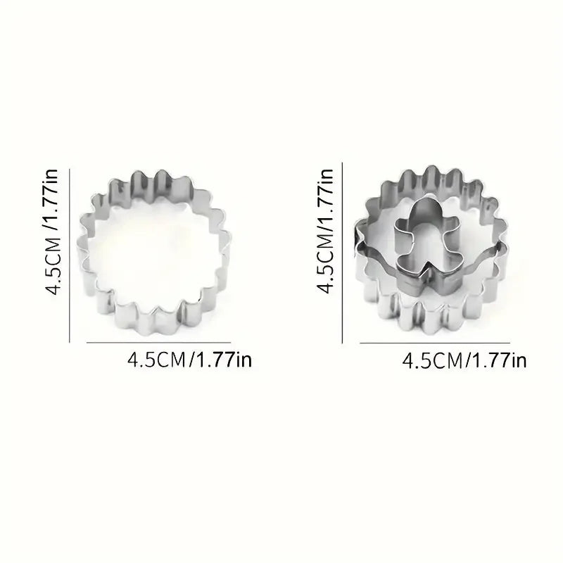 9-teiliges Ausstechformen-Set - Edelstahl - Weihnachtsmotive für Kekse