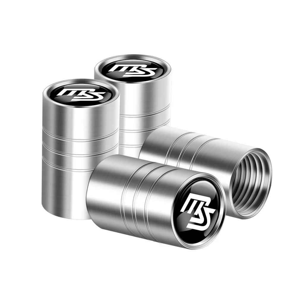 4x Metall Reifenventil Kappen Staubschutz Auto Zubehör Dichtung Set Schwarz Silber