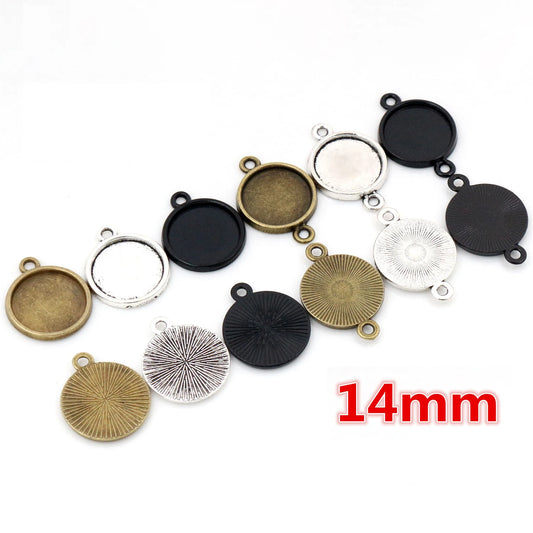30/20pcs 14-18mm Antik Silber Schwarz Bronze Cabochon Basis Anhänger