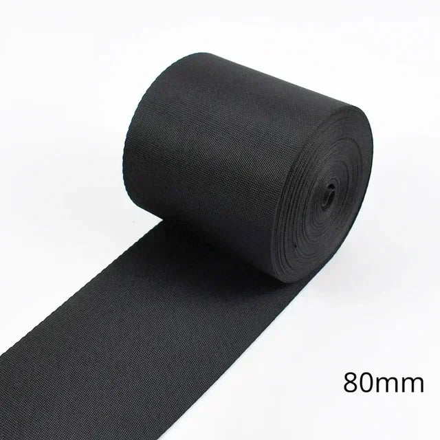 5m Schwarz Nylon Gurtband 10-100mm für Rucksack, Gürtel, DIY Nähen
