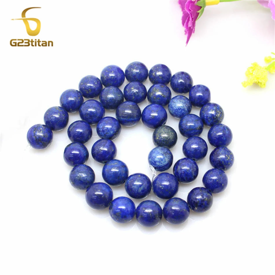 Titan Ohrstecker mit blauer Lapislazuli Perle unisex Halbedelstein Schmuck