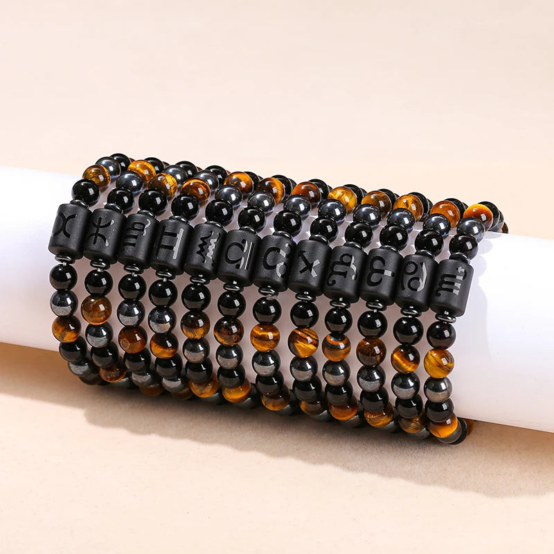 Natürliche Halbedelstein Armbänder mit Sternzeichen Motiven für Damen und Herren