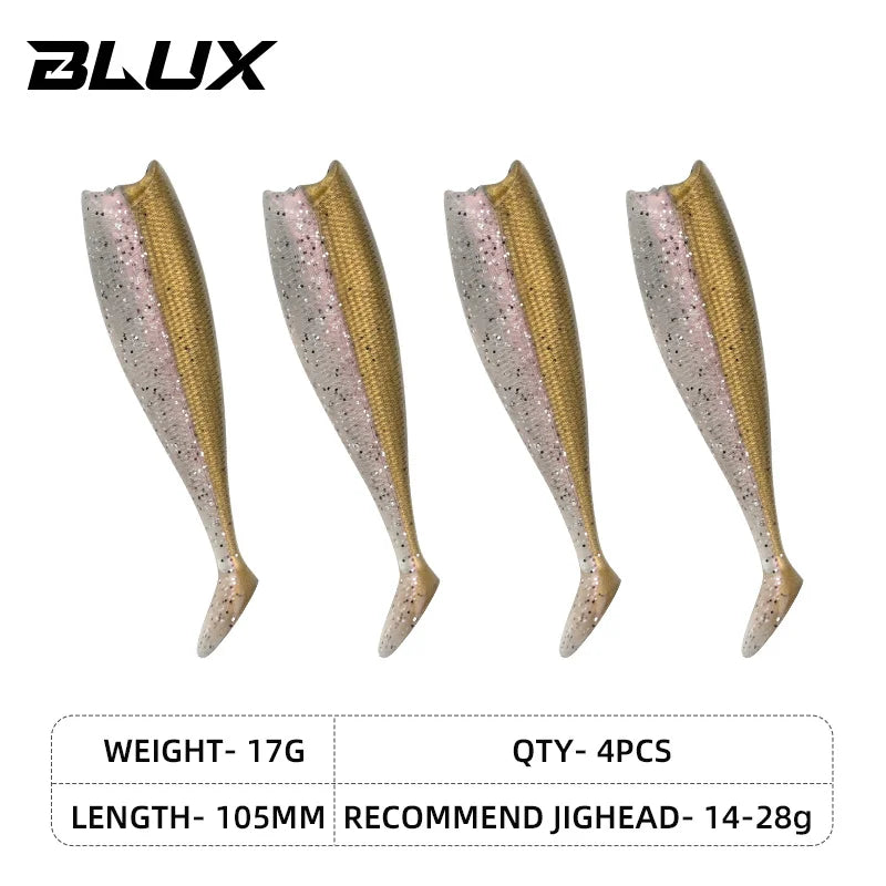 Weicher Angelköder Jighead 80mm 105mm Black Tail Minnow Salzwasser