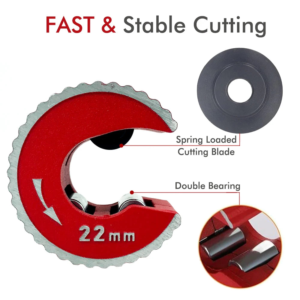 Präziser Rohrschneider: Aluminium, Selbstverriegelung, 15/22/28 cm für Profis