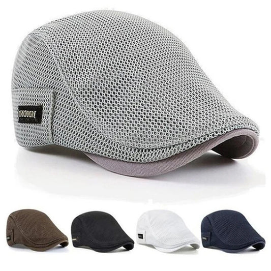 Leichte atmungsaktive Baskenmütze mit Sonnenschutz, verstellbar, unisex