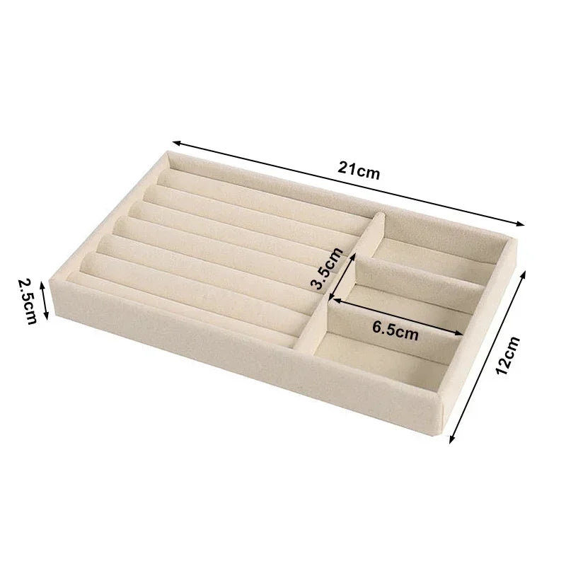 Samt Organizer Schmuckbox mit Schubladen für Ohrringe Armbänder Ringe