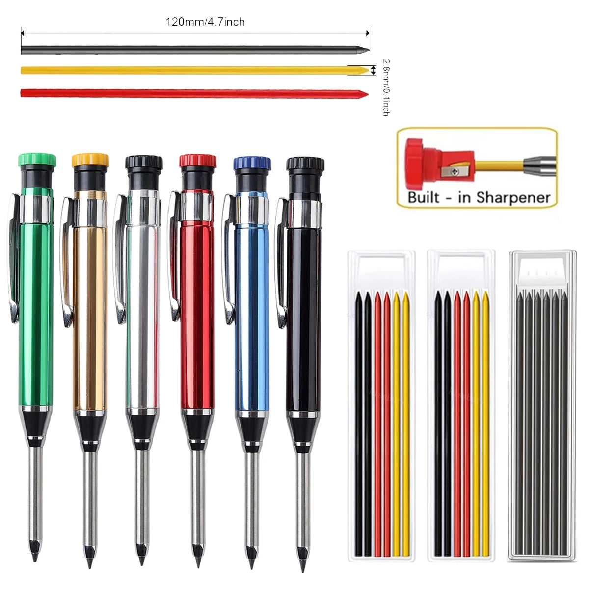 Massiver Zimmermannsbleistift Metall mit Spitzer Tieflochmarker Werkzeug