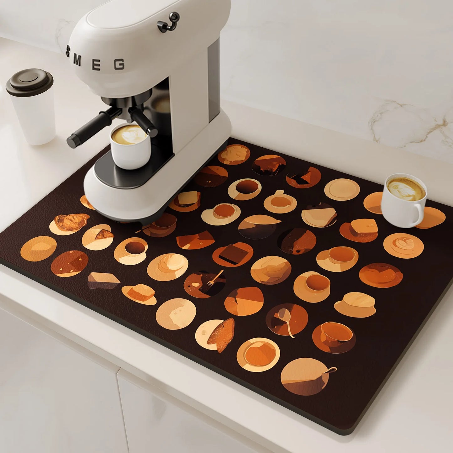 Schnelltrocknende Abtropfmatte aus Kieselalgen Schlamm für die Küche