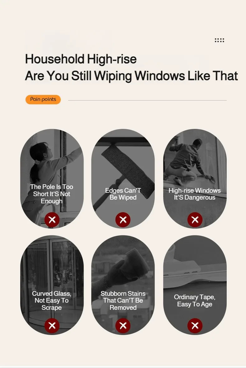 2in1 Fensterreiniger mit drehbarer Bürste und Rakel für Glas und Fliesen-Yabubest - Home & More