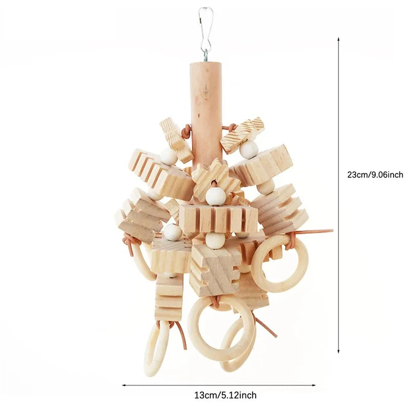 Buntes Vogel Kauspielzeug Holzperlen Acryl für Papagei Nymphensittich