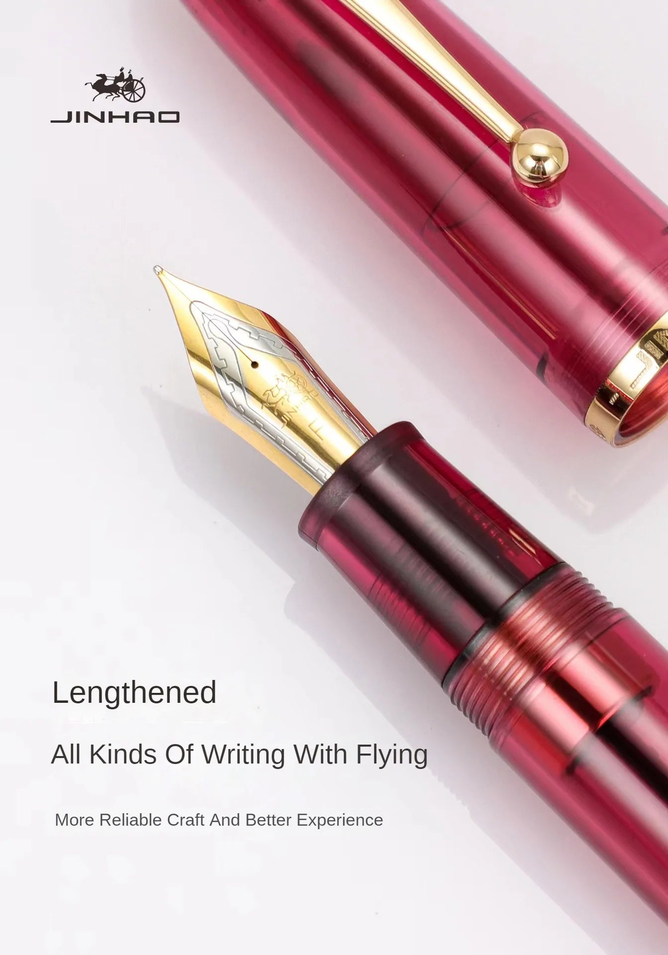 JinHao 9019 Füllfederhalter Transparent Acryl 40 MM Iridium Feder-Yabubest - Home & More