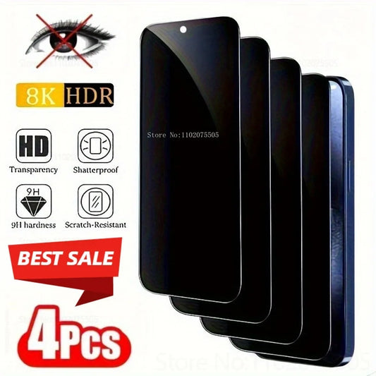 4er Set Privacy Hartglas Displayschutz für aktuelle Galaxy Smartphone-Modelle