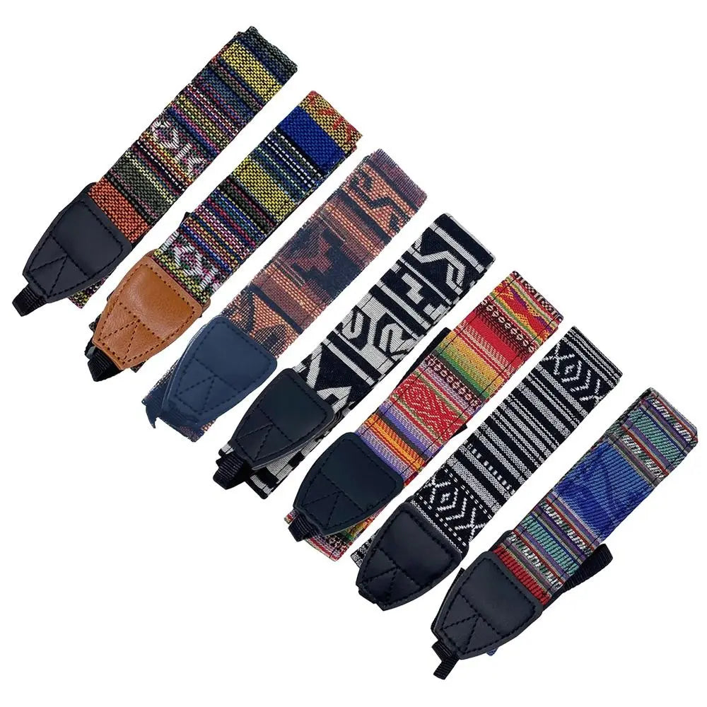 Verstellbarer Kameragurt aus PU Leder im Retro Ethno Stil