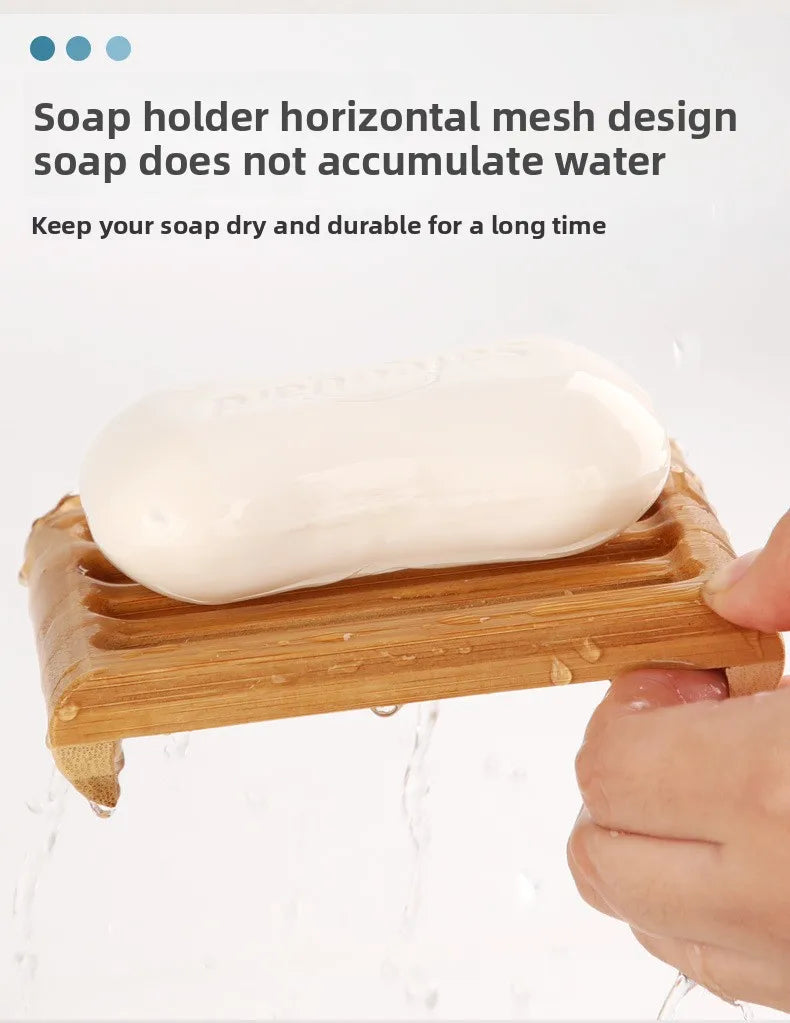 Tragbare Holz Bambus Seifenschale Seifenhalter Bad Zubehör