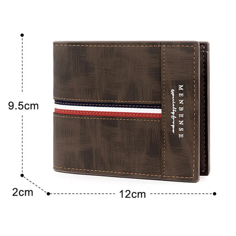 Schlanke kurze Herren Brieftasche aus PU Leder mit Kartenhalter und Münzfach