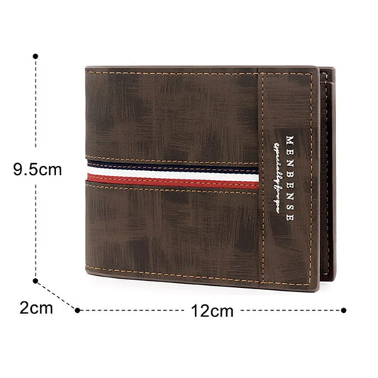Schlanke kurze Herren Brieftasche aus PU Leder mit Kartenhalter und Münzfach