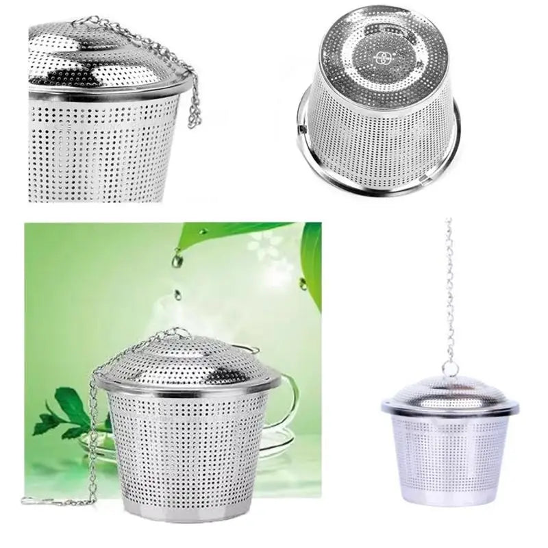 Edelstahl Tee Gewürz Sieb Set Wiederverwendbar Mesh Filter Infuser Küche
