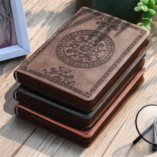 Tragbares Vintage Leder-Notizbuch mit 280 Seiten für unterwegs