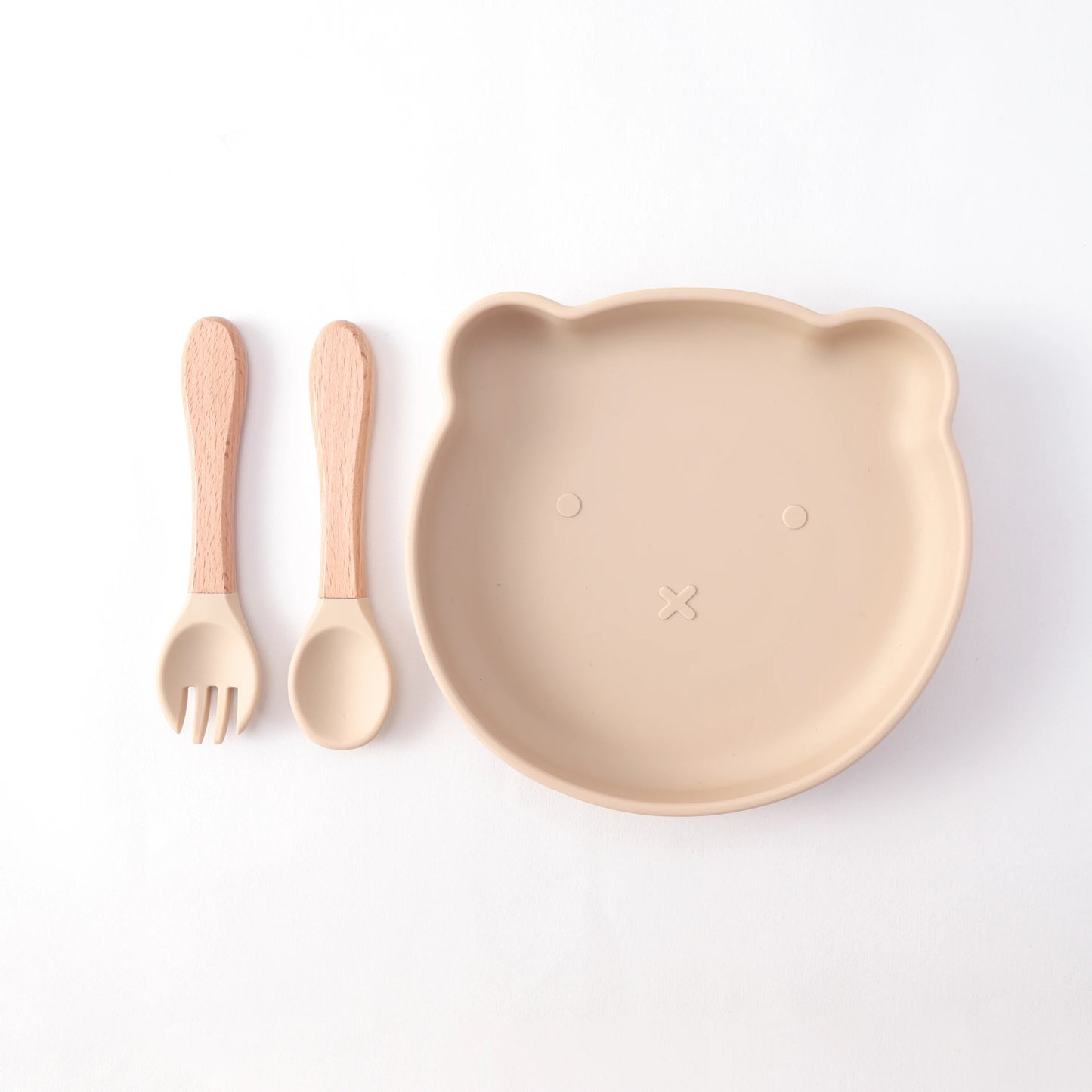 3-teiliges Kinder Fütterungsset Silikon Schüssel Löffel Gabel BPA frei