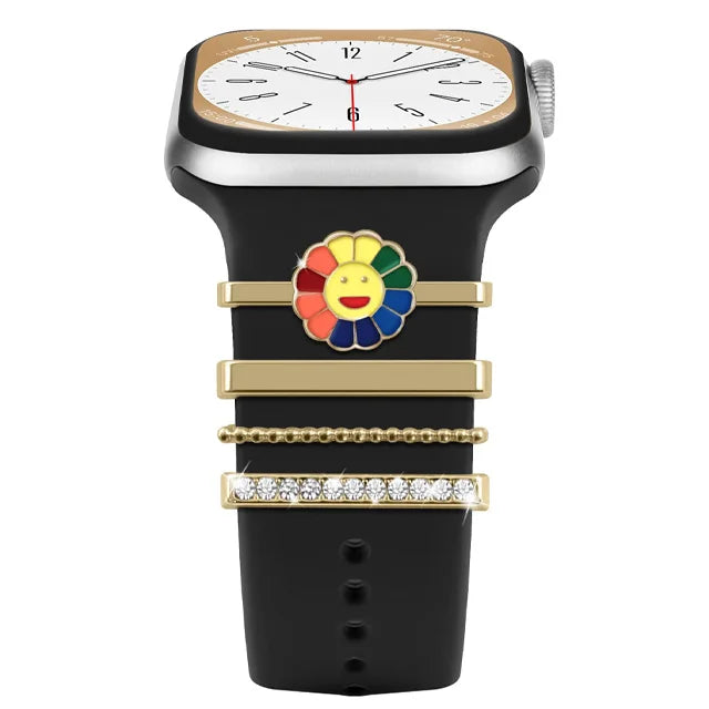 Dekoration für Apple Watch Band Ultra2 10 9 8 Diamant Schmuck Armband Zubehör für Samsung/Huawei Uhr 20/22mm Armband Charms-Yabubest - Home & More