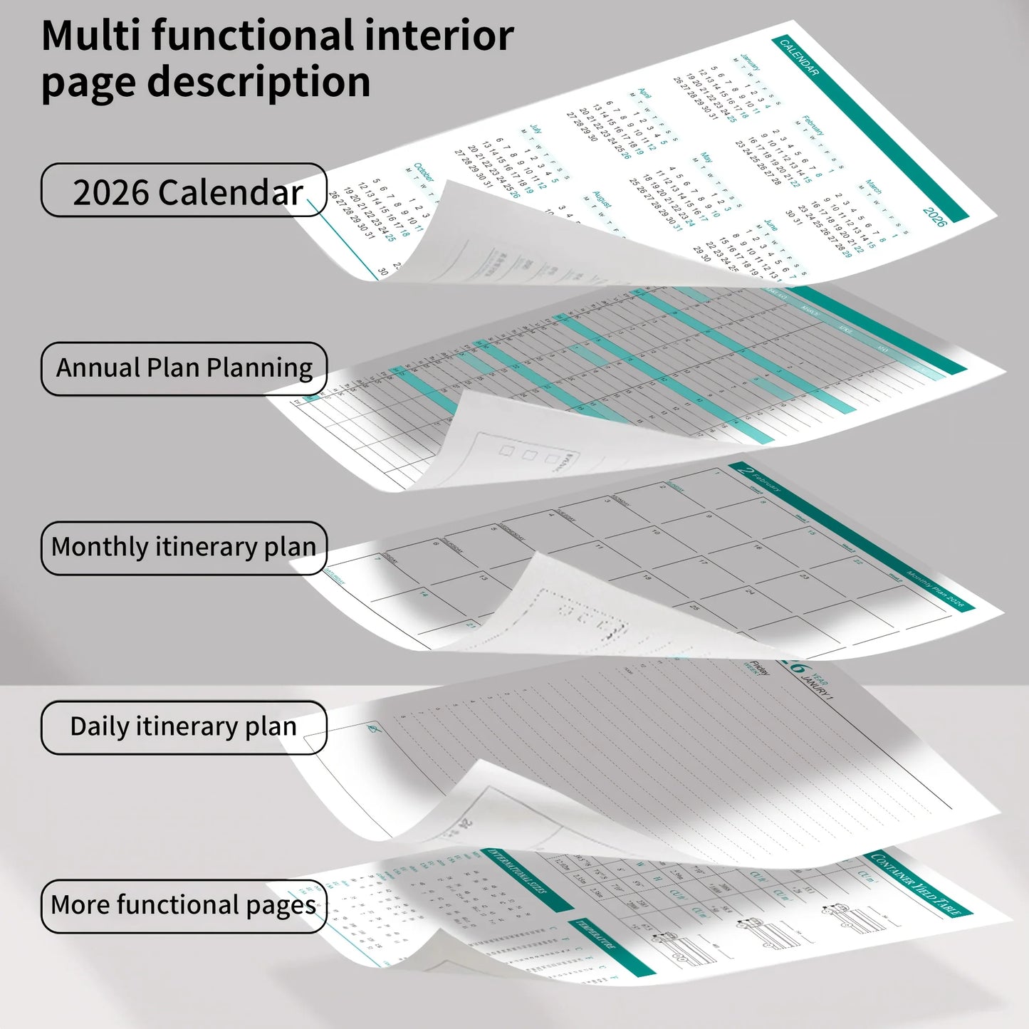 Plan-Notizbuch 2026 – 320 Seiten, Zeitmanagement & Zielverfolgung-Yabubest - Home & More