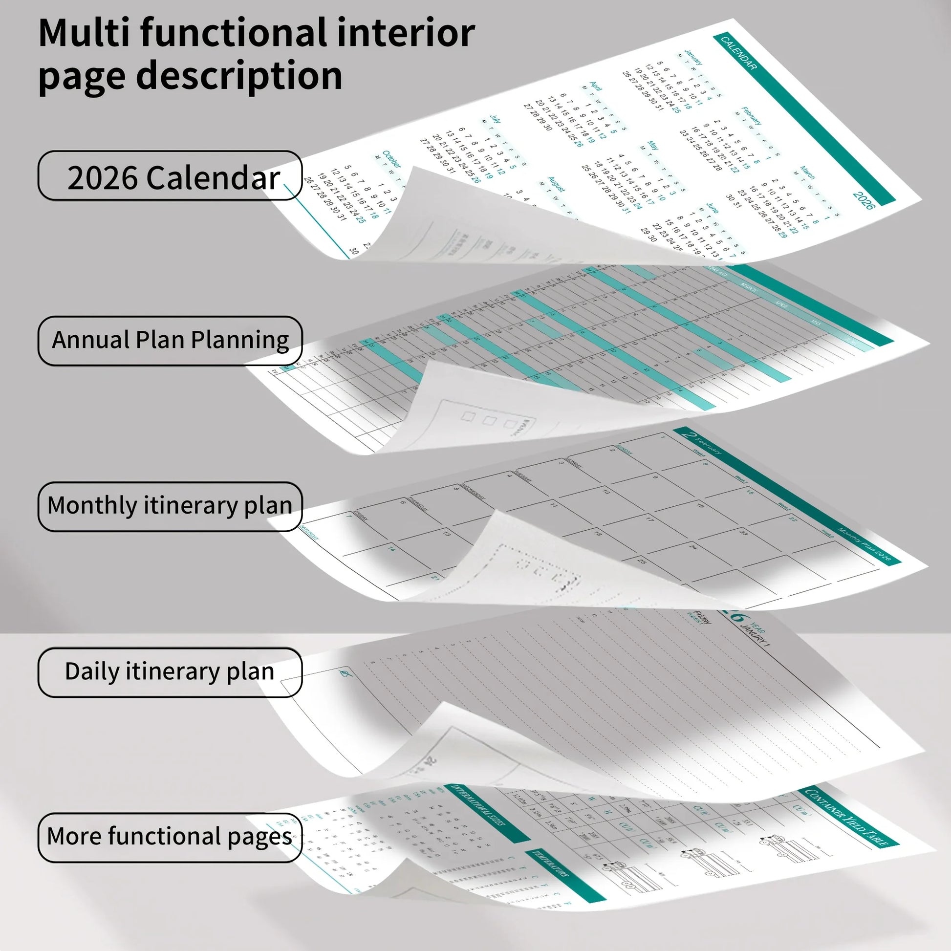 Plan-Notizbuch 2026 – 320 Seiten, Zeitmanagement & Zielverfolgung-Yabubest - Home & More